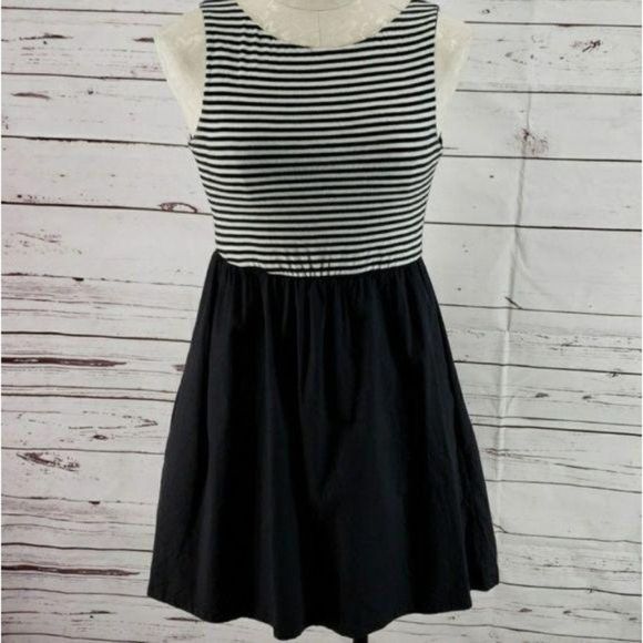 Velvet Torch Size Medium Black striped Skater Dress - Picture 4 of 6